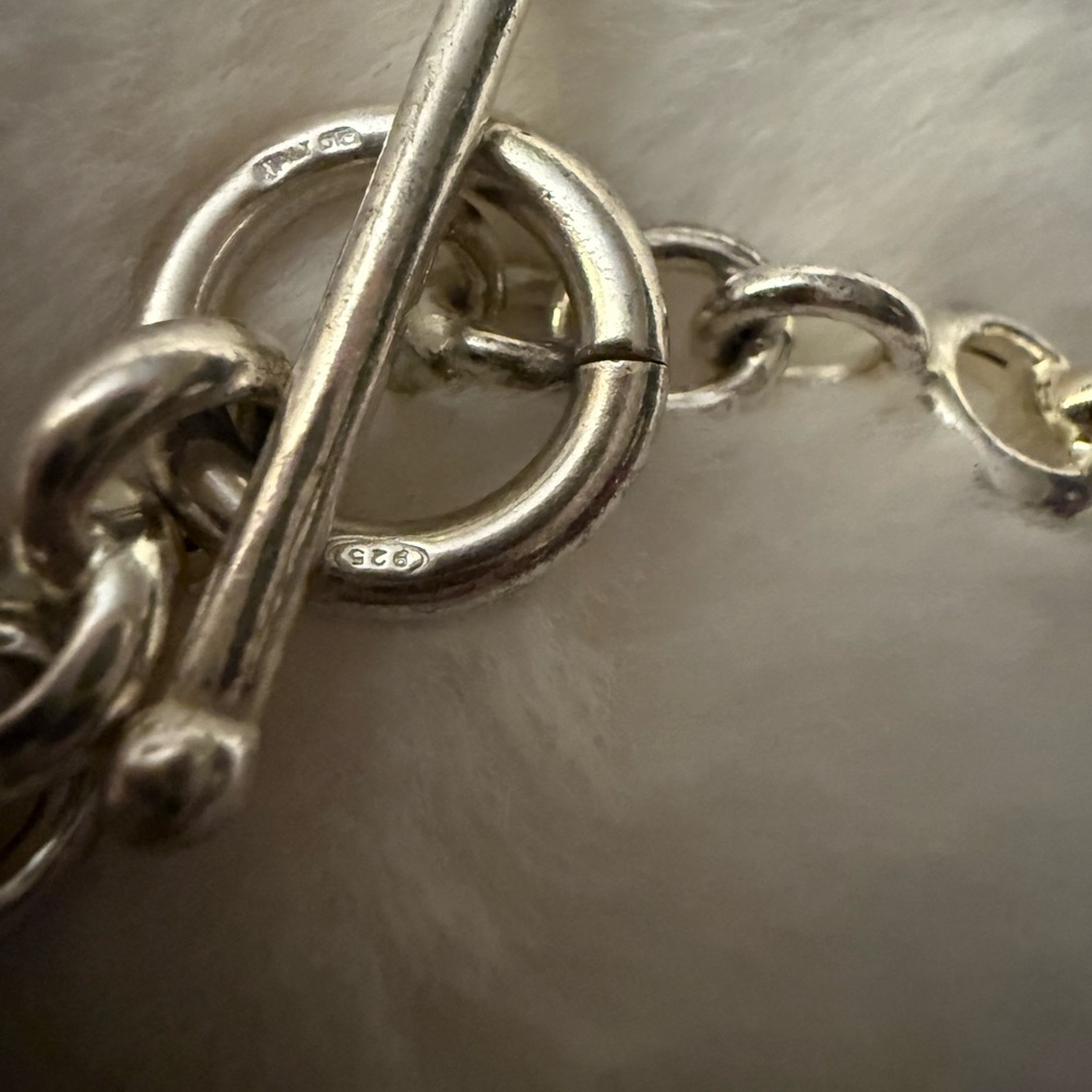 “OTC Signed” 925 Italy Marked Rolo Toggle Bracelet “ - Picture 5 of 17